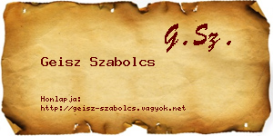 Geisz Szabolcs névjegykártya