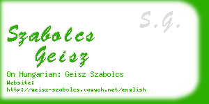 szabolcs geisz business card